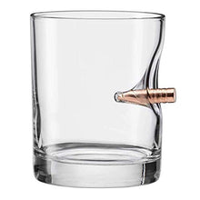 Load image into Gallery viewer, The Original BenShot Bullet Rocks Glass with Real 0.308 Bullet Made in the USA
