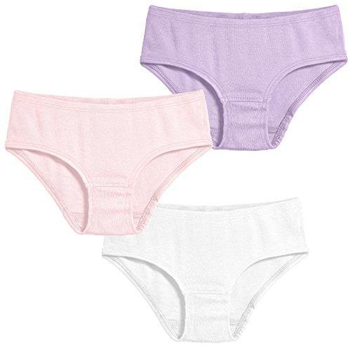 City Threads Girls' Briefs Underwear Panties in 100% Cotton - for Sensitive Skin Made in USA, 3-Pack - United States of Made