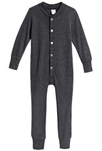 Load image into Gallery viewer, City Threads Baby Boys and Girls&#39; Union Suit Thermal Underwear Set Long John Onesie Footie Perfect for Sensitive Skin and Sensory Friendly SPD, Black, 18/24M
