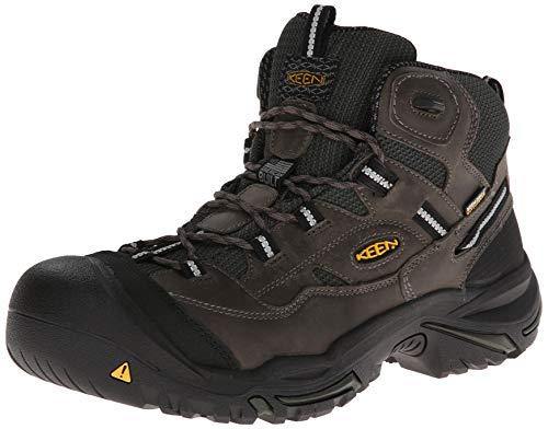 KEEN Utility - Men's Braddock Mid Waterproof (Steel Toe) Work Boots, Gargoyle/Forest Night, 10 EE - United States of Made