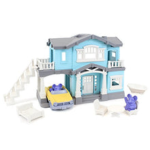 Load image into Gallery viewer, Green Toys House Playset, Blue - 10 Piece Pretend Play, Motor Skills, Language &amp; Communication Kids Role Play Toy. No BPA, phthalates, PVC. Dishwasher Safe, Recycled Plastic, Made in USA.
