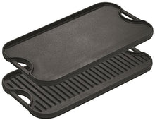 Load image into Gallery viewer, Lodge Pre-Seasoned Cast Iron Reversible Grill/Griddle With Handles, 20 Inch x 10.5 Inch - One tray
