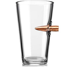 Load image into Gallery viewer, .50 Caliber Real Solid Copper Projectile Hand Blown Pint Glass - Set of 2
