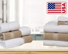 Load image into Gallery viewer, Made in The USA Monogrammed Personalized Hotel Bath Towel Collection 100% USA Cotton - Monogrammed Bath Towel - 27&quot; x 54&quot;, White (Organic)
