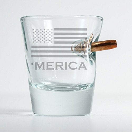 [Set of 4] BenShot Original Bullet Shot Glass with 'merica