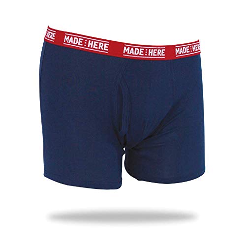Made Here Mens All American Boxer Brief, Double X-Large Navy/Red