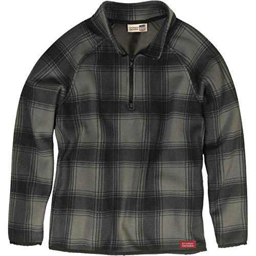 Stormy Kromer The Weekend Pullover - Men’s Plaid Quarter-Zip Fleece Sweater Jacket