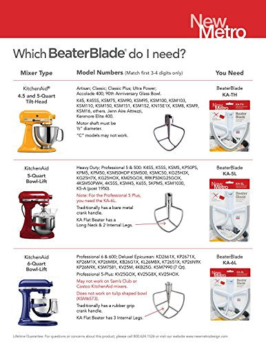 New Metro KA-TH Original Beater Blade Works w/ KitchenAid 4.5 - 5 Qt  Tilt-Head