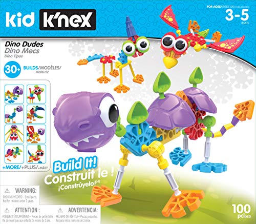 Kid K'NEX Dino Dudes Building Set - Ages 3+ - Preschool Creative Toy