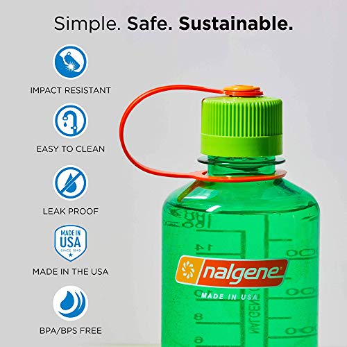 Nalgene 16 oz Narrow Mouth BpA Free Plastic Water Bottle - Blue