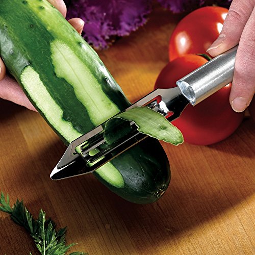 Rada Cutlery Deluxe Vegetable Peeler - Stainless Steel Blade with Aluminum Handle, 8-3/8 Inches