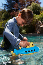 Load image into Gallery viewer, Green Toys Submarine in Yellow &amp; blue - BPA Free, Phthalate Free, Bath Toy with Spinning Rear Propeller. Safe Toys for Toddlers, Babies
