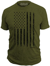Load image into Gallery viewer, This We&#39;ll Defend - Distressed American Flag - Made of USA - Mens 52/48 Premium T-Shirt, Olive Heather (2X-Large)
