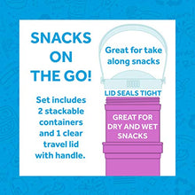 Load image into Gallery viewer, RE-PLAY 2pk Snack Stack Travel and Food Storage Containers for at Home or On The Go! | Made from Virtually Indestructible Recycled HDPE | Includes Travel Lid! | Blush
