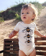 Load image into Gallery viewer, Soul Flower Bee Yourself Organic Cotton Baby Onesie, Off-White Unisex Graphic Short Sleeve Infant Bodysuit
