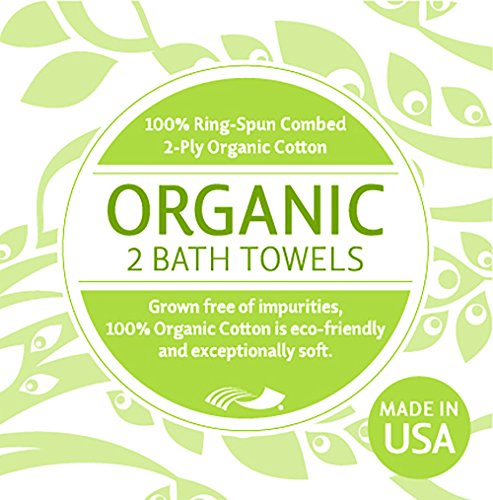 100% Organic Cotton Luxury Bath Towel- Made Here by 1888 Mills (2pk)