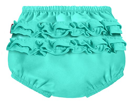 City Threads Baby Girls' Ruffle Swim Diaper Cover Reusable Leakproof for Swimming Pool Lessons Beach, Turquoise, 9/12m