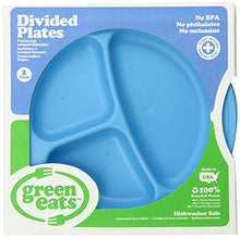 Load image into Gallery viewer, Green Eats 2 Pack Divided Plates, Blue
