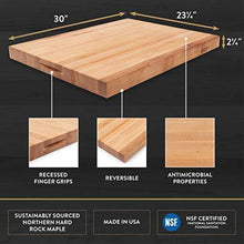Load image into Gallery viewer, John Boos Block RA06 Maple Wood Edge Grain Reversible Cutting Board, 30 Inches x 23.25 Inches x 2.25 Inches - United States of Made
