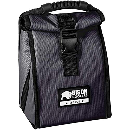 BISON COOLERS Soft Pack Ice Chest Work 'N Play - Reusable Lunch Bag Cooler 9 x 12 - Holds Upto 6 Bottles & 2.5 Lbs of Ice