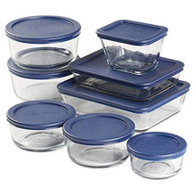 Load image into Gallery viewer, Anchor Hocking Snug Fit Food Storage, 16 Piece Set, Navy - United States of Made
