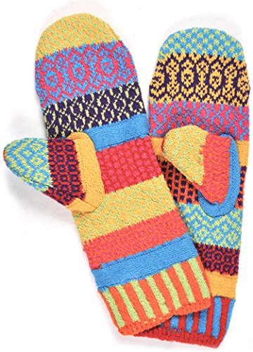 Solmate Socks - Mismatched Fleece Lined Mittens/Gloves for Women or For Men, Made in USA, Combo E