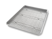 Load image into Gallery viewer, USA Pan Half Sheet Baking Pan and Bakeable Nonstick Cooling Rack, Metal
