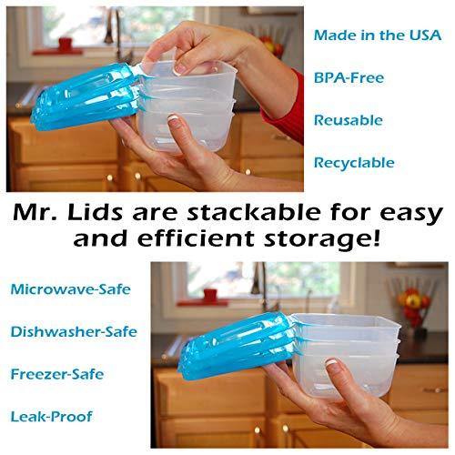 MR. LID Premium Attached Storage Containers | Permanently Attached Plastic  Lid, Never Lose | Space Saving (10 Piece Set)