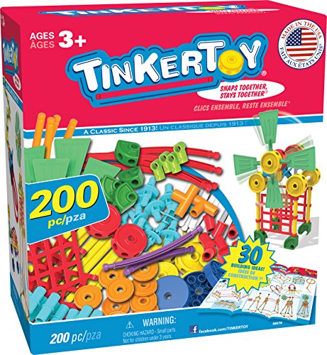 TINKERTOY 30 Model 200 Piece Super Building Set - Preschool Learning Educational Toy for Girls and Boys 3+ (Amazon Exclusive)