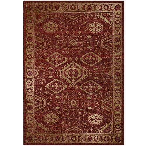 Maples Rugs Georgina Traditional Area Rugs for Living Room & Bedroom [Made in USA], 5 x 7, Red/Gold - United States of Made