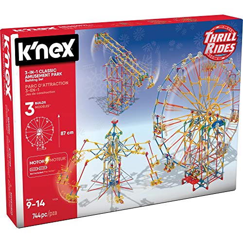 K'NEX Thrill Rides - 3-in-1 Classic Amusement Park Building Set, Multicolor