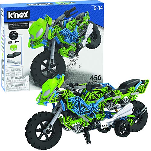 K'NEX Mega Motorcycle Building Set - Ages 9+ - 456 Parts - Working Suspension, Authentic Replica Model, Advanced Stem Building Toy for Boys & Girls - 14.5