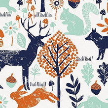 Load image into Gallery viewer, Carousel Designs Navy and Orange Woodland Animals Crib Sheet - Organic 100% Cotton Fitted Crib Sheet - Made in The USA - United States of Made
