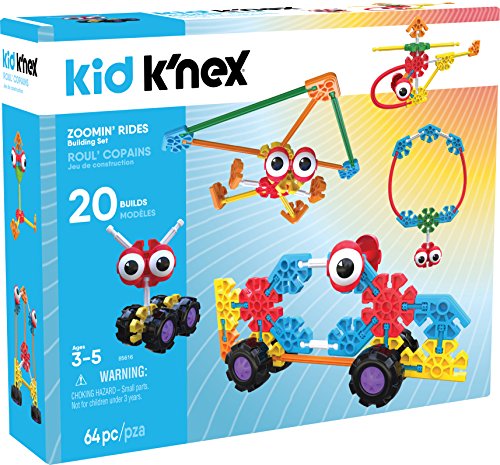 K'NEX Kid K'Nex – Zoomin' Rides Building Set – 64Piece – Ages 3 & Up Preschool Educational Toy Building Set